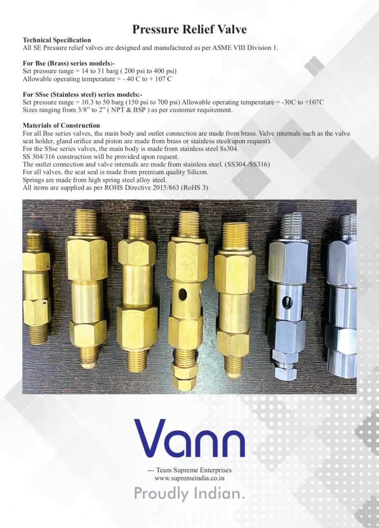 Pressure Relief Valves